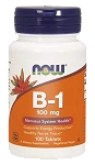 Now Foods B-1 tabletki ze składnikami wspomagającymi układ nerwowy, 100 szt.