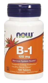 Now Foods B-1, tabletki ze składnikami wspomagającymi układ nerwowy, 100 szt.