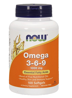 Now Foods Omega 3-6-9, kapsułki ze składnikami wspomagającymi utrzymanie prawidłowego poziomu cholesterolu we krwi, 100 szt.