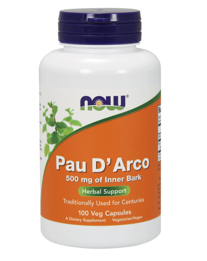 Now Foods Pau Pau D’Arco  kapsułki ze składnikami wspomagającymi układ odpornościowy, 100 szt.