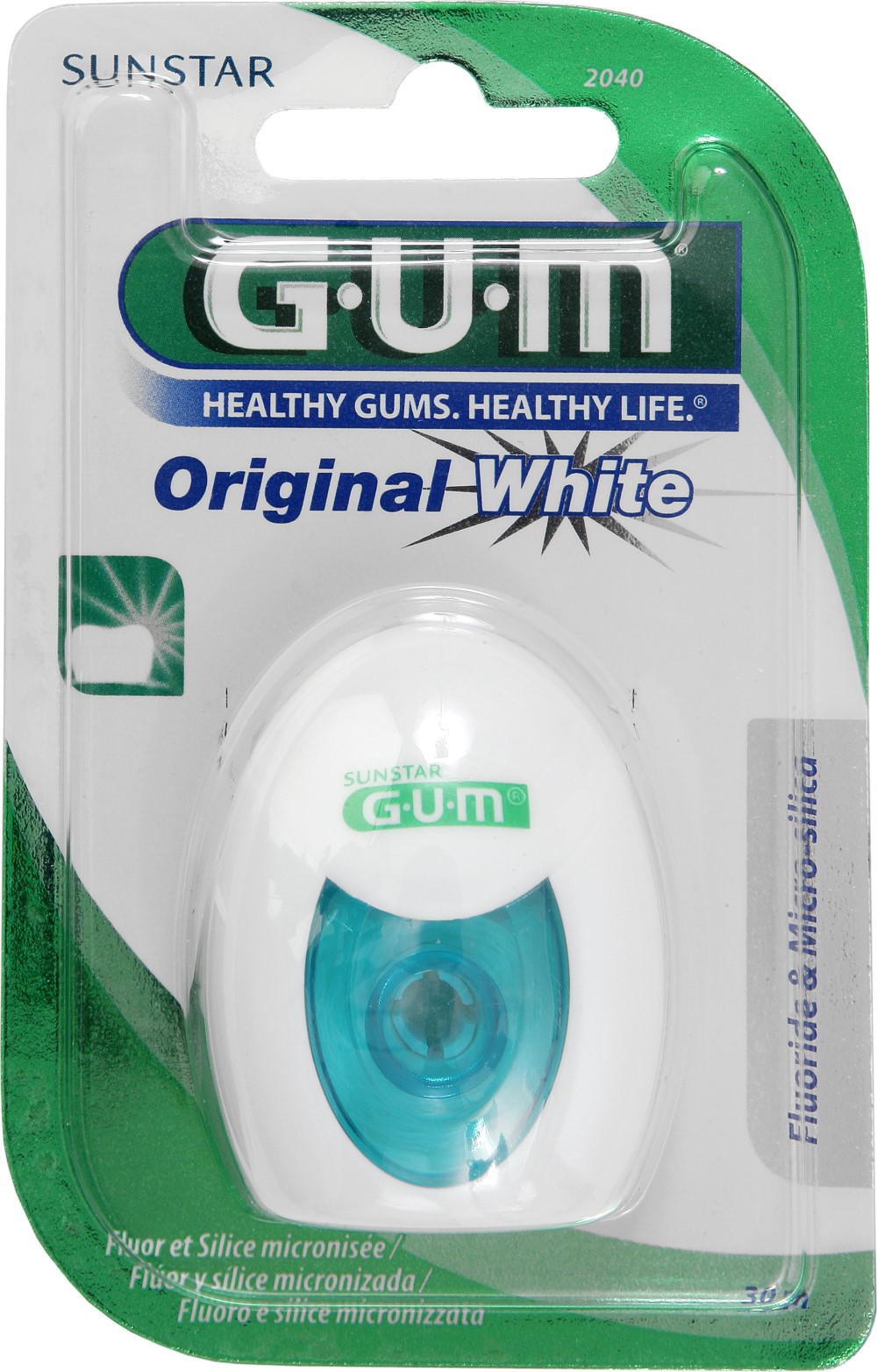 SUNSTAR GUM Original White, wybielająca nić dentystyczna 30 m, 1 szt.