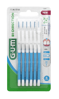 SUNSTAR GUM BI-DIRECTION, szczoteczka międzyzębowa 0,9 mm, 6 szt.
