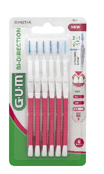SUNSTAR GUM BI-DIRECTION, szczoteczka międzyzębowa 1,2 mm, 6 szt.