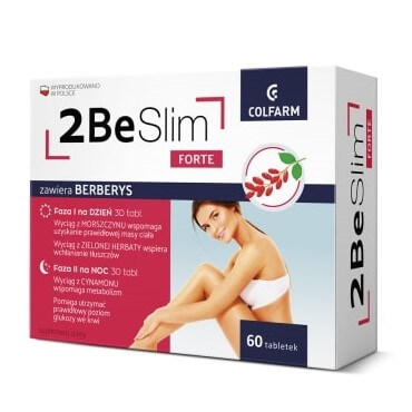 2BeSlim Forte  tabletki ze składnikami wspierającymi proces odchudzania, 60 szt.