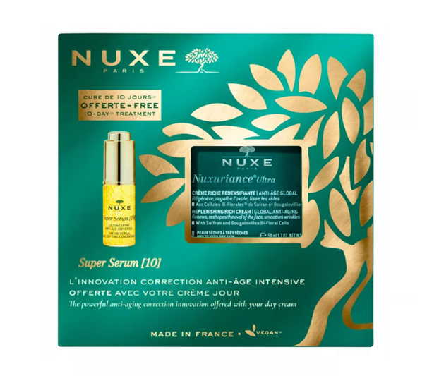 NUXE Nuxuriance Ultra, zestaw: krem przeciwstarzeniowy, 50 ml + serum, 5 ml