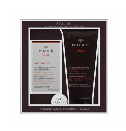 NUXE Men Zestaw Nuxellence, krem do twarzy 50 ml + żel pod prysznic 200 ml