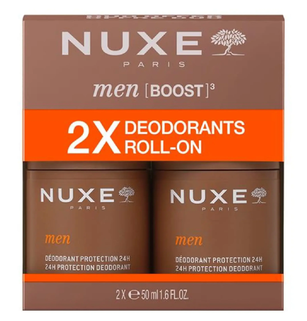 Nuxe Men Boost, dezodorant roll on, 2 x 50 ml