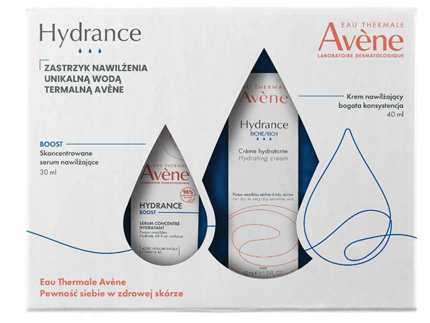 PIERRE FABRE Avene Hydrance Zastrzyk Nawilżenia, serum, 30ml + krem, 40ml — Składniki i ocena