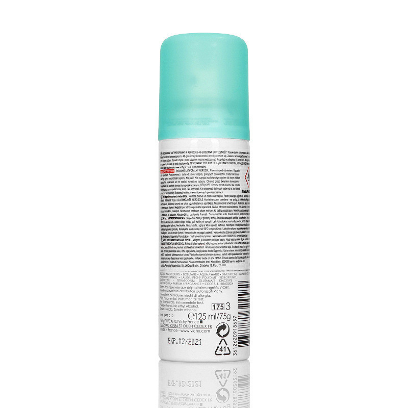 Vichy Antyperspirant 48H, przeciw poceniu się w aerozolu, 125 ml