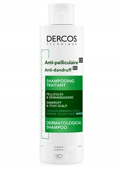 Vichy Dercos, szampon przeciwłupieżowy, włosy tłuste, 200 ml
