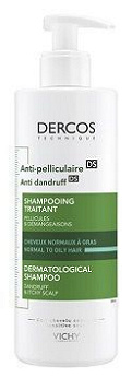 Vichy Dercos Anti Dandruff DS, szampon przeciwłupieżowy, włosy normalne i przetłuszczające się, 390 ml
