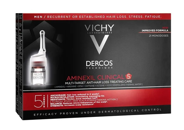 Vichy Aminexil Clinical 5 dla mężczyzn, 21 ampułek