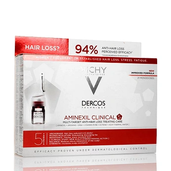 Vichy Dercos Aminexil Clinical 5 Women , płyn przeciwko wypadaniu włosów, 21 szt. x 6 ml