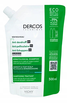 Vichy Dercos, szampon przeciwłupieżowy, włosy normalne i przetłuszczające się, 500 ml
