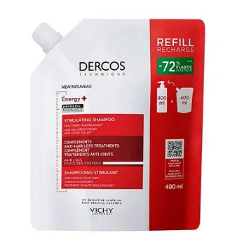 Vichy Dercos Energy+, szampon wzmacniający, refil, 400 ml
