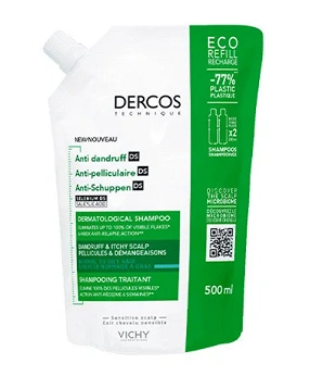 Vichy Dercos, szampon przeciwłupieżowy, refil, 390 ml