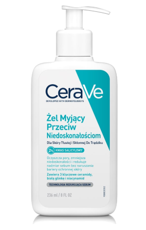 CeraVe żel myjący przeciw niedoskonałościom, 473 ml
