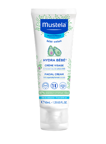 Mustela Hydra Bebe, Krem do twarzy z organicznym awokado, 40 ml