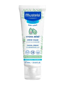 Mustela Hydra Bebe, Krem do twarzy z organicznym awokado, 40 ml