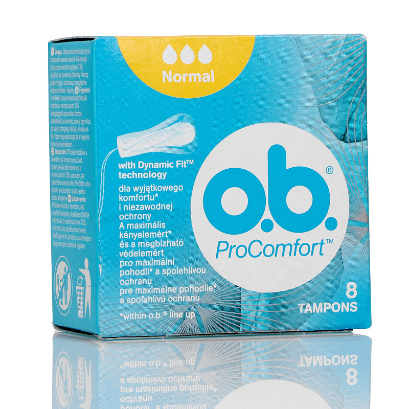 Tampony O.B. ProComfort Normal, tampony do łatwej aplikacji, 8 szt.