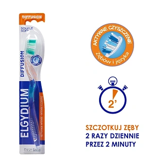 Elgydium Diffusion, szczoteczka, miękka, 1 szt.