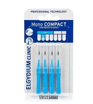 Elgydium Clinic Mono Compact 1 , szczoteczki do przestrzeni międzyzębowych, niebieskie, 4 szt.