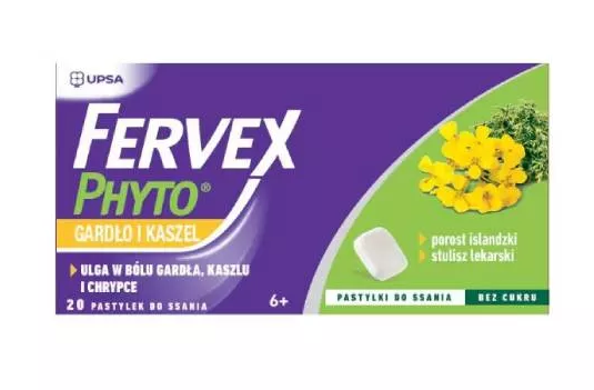 Fervex Phyto Gardło I Kaszel, 20 pastylek do ssania