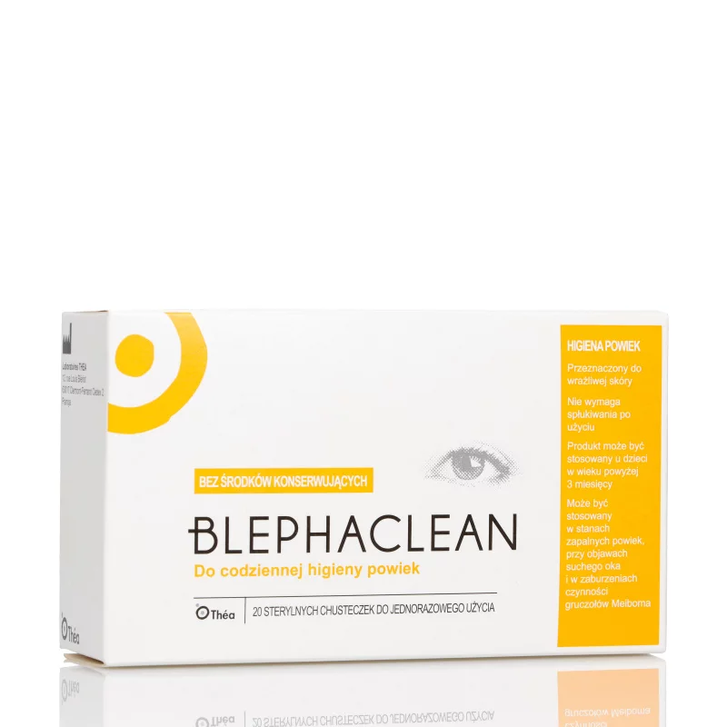 Blephaclean, chusteczki sterylne do codziennej pielęgnacji powiek, 20 szt.