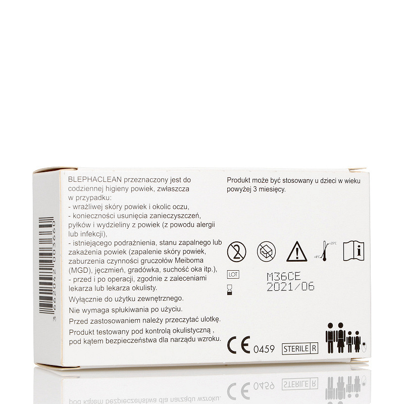 Blephaclean, chusteczki sterylne do codziennej pielęgnacji powiek, 20 szt.