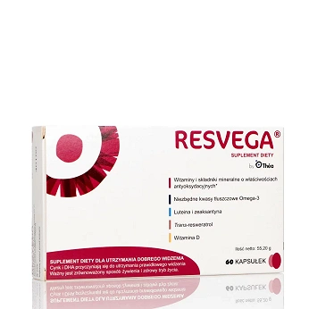 Resvega, kapsułki ze składnikami wspierającymi prawidłowe widzenie, 60 szt.