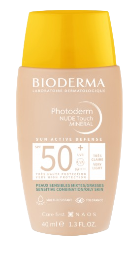 Bioderma Photoderm Nude Touch Mineral podkład mineralny SPF 50+, odcień bardzo jasny, 40 ml KR&Oacute;TKA DATA 31.08.2026