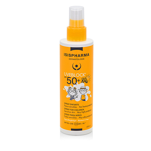 IsisPharrma UVEBLOCK KIDS, spray dla dzieci o bardzo wysokiej ochronie SPF 50+, 200 ml