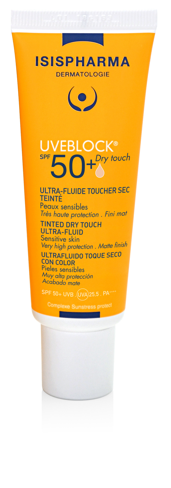 IsisPharma UVEBLOCK DRY TOUCH, fluid ultralekki lekko tonujący SPF 50+, 40 ml