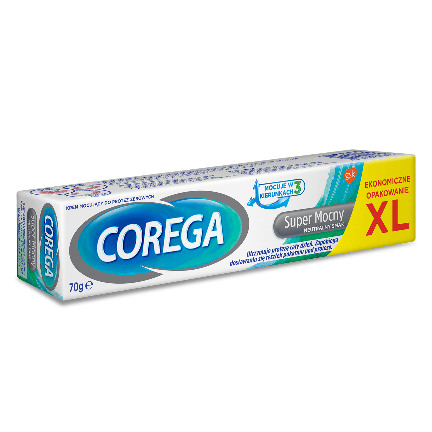 Corega Extra Strong, krem mocujący do protez bez cynku, 70 g
