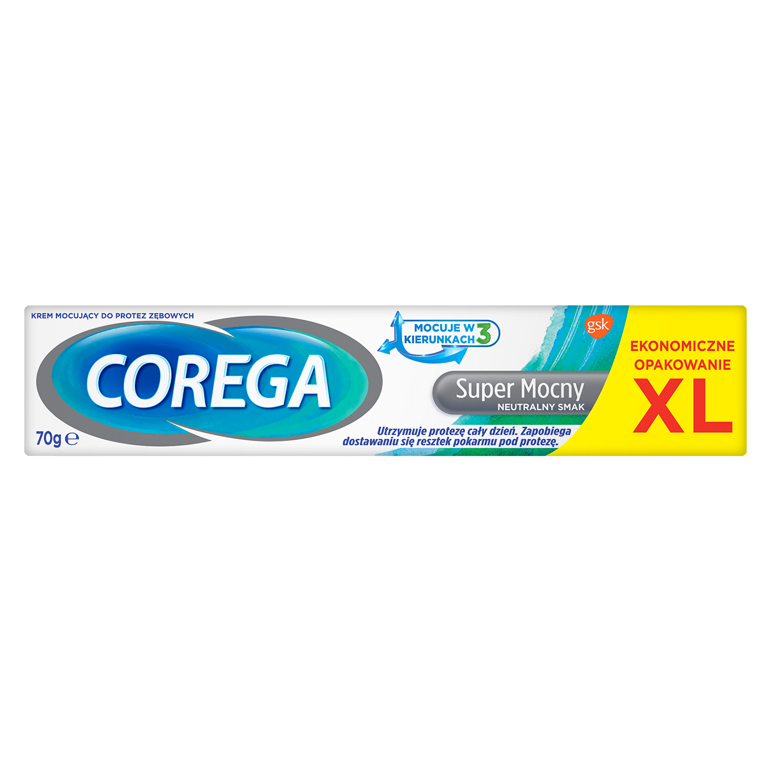 Corega Extra Strong, krem mocujący do protez bez cynku, 70 g