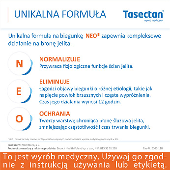 Tasectan 500 mg, kapsułki łagodzące objawy biegunki, 15 szt.