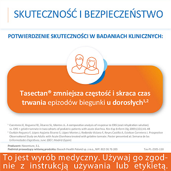 Tasectan 500 mg, kapsułki łagodzące objawy biegunki, 15 szt.