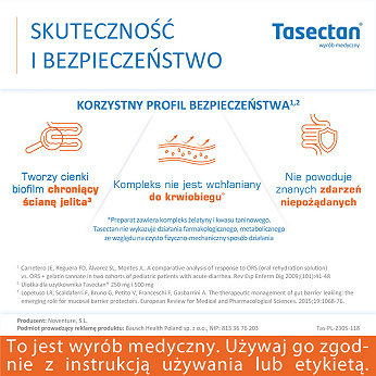 Tasectan 500 mg, kapsułki łagodzące objawy biegunki, 15 szt.