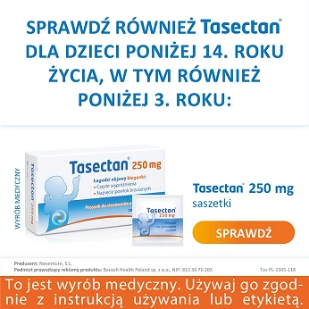 Tasectan 500 mg, kapsułki łagodzące objawy biegunki, 15 szt.