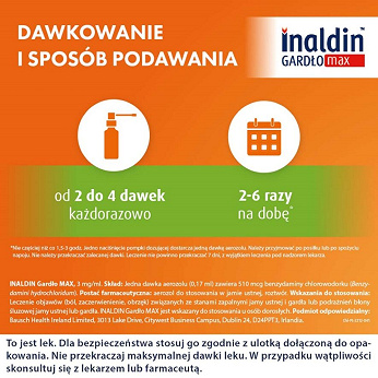 Inaldin Gardło MAX, aerozol do jamy ustnej na ból gardła, 30 ml