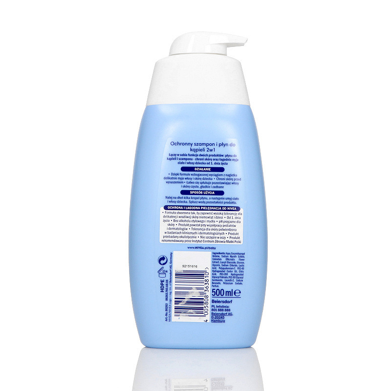 Nivea Baby , szampon ochronny i płyn do kąpieli 2w1, 500 ml