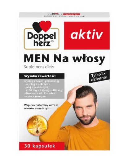 QUEISSER PHARMA Doppelherz Aktiv Men Na Włosy, 30 kapsułek