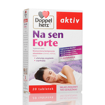 Doppelherz aktiv Na Sen Forte, tabletki ze składnikami uspokajającymi i ułatwiającymi zasypianie, 20 szt.