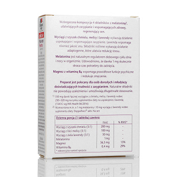 Doppelherz aktiv Na Sen Forte, tabletki ze składnikami uspokajającymi i ułatwiającymi zasypianie, 20 szt.
