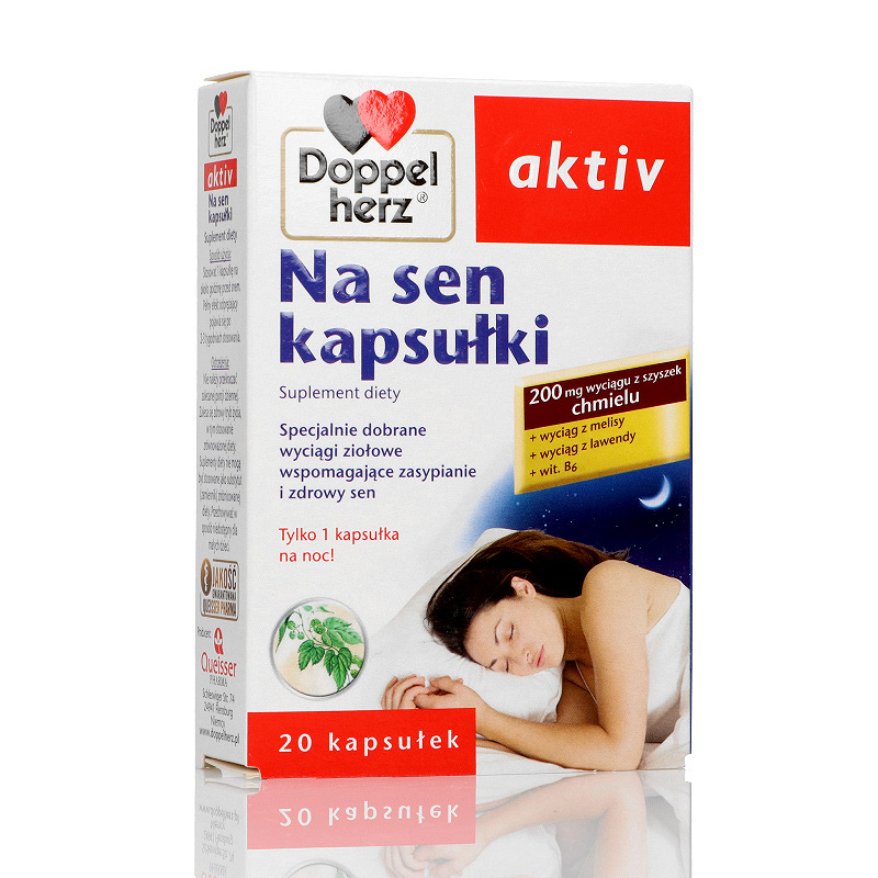 Doppelherz aktiv Na Sen kapsułki ze składnikami wspomagającymi zasypianie i zdrowy sen, 20 szt.