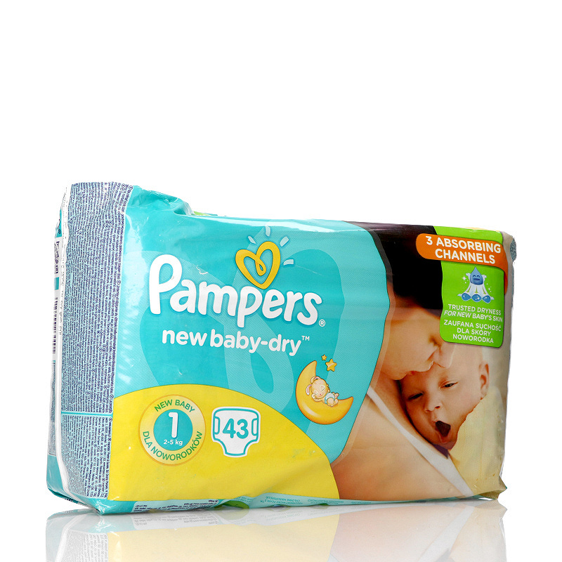 Pampers newbaby-dry,  pieluchy (2-5 kg), 43 szt.