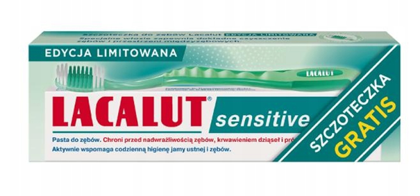 NATUR PRODUKT ZDROVIT Lacalut Sensitive, pasta do zębów, 75ml + szczoteczka — Składniki i ocena
