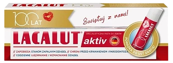 Lacalut Aktiv, pasta do zębów, 75 ml + pomadka do ust, 4,8 g