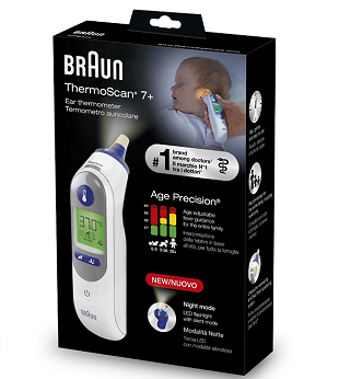 Braun Irt6525 Thermoscan 7+ Z Trybem Nocnym, termometr do ucha, 1 szt.