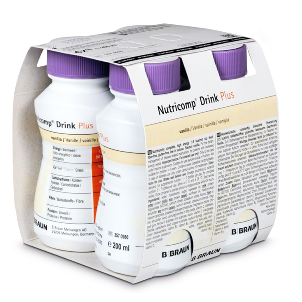 Nutricomp Drink Plus, smak waniliowy, 4 x 200 ml